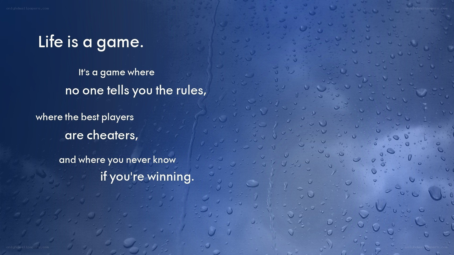 life is a game quote