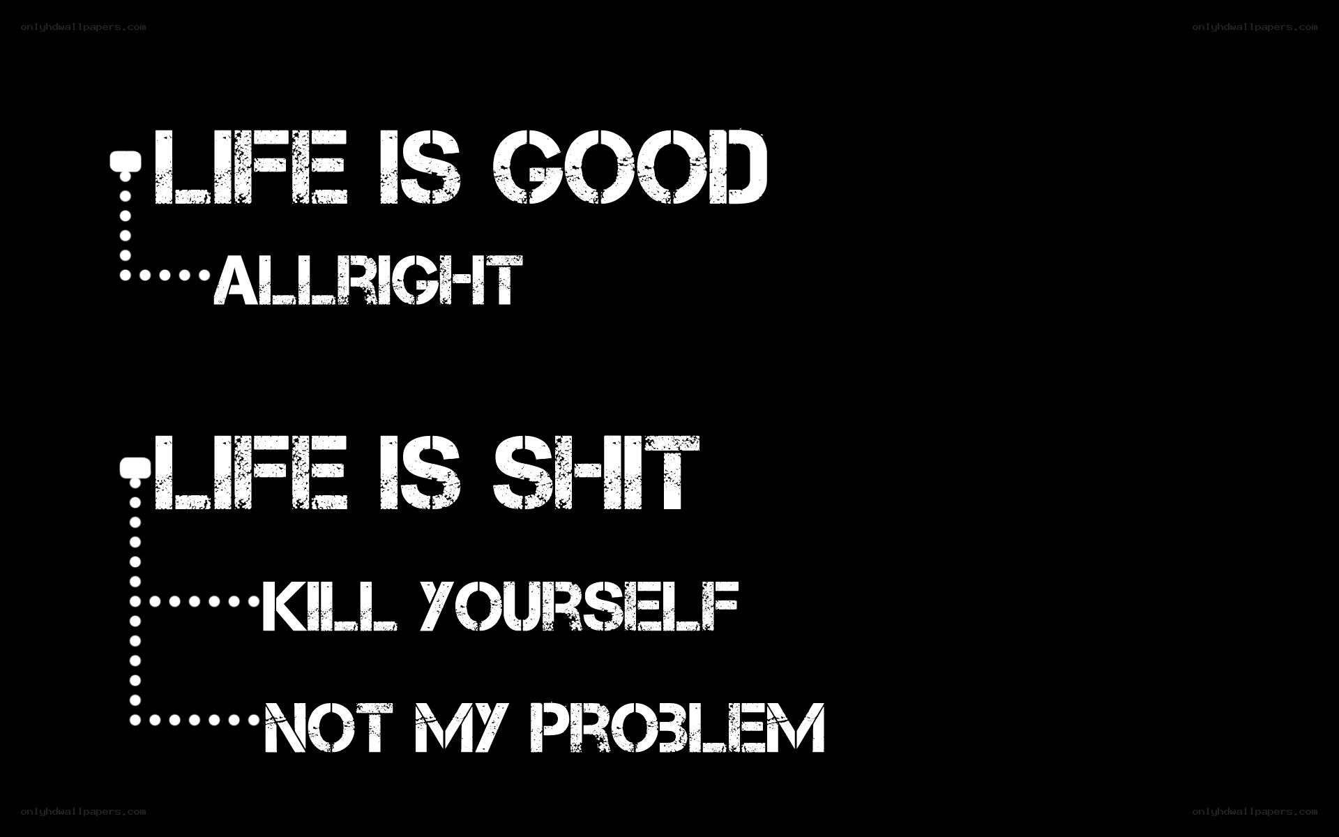 Life is good or shit