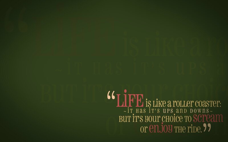 Life is like a roller coaster