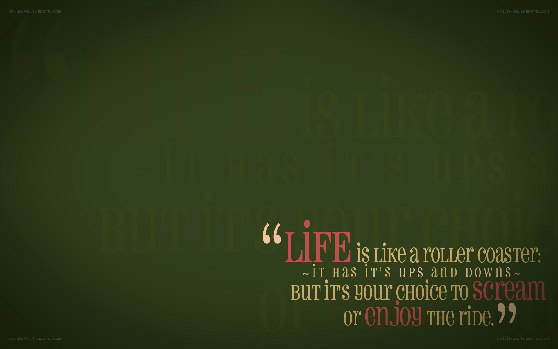 Life is like a roller coaster