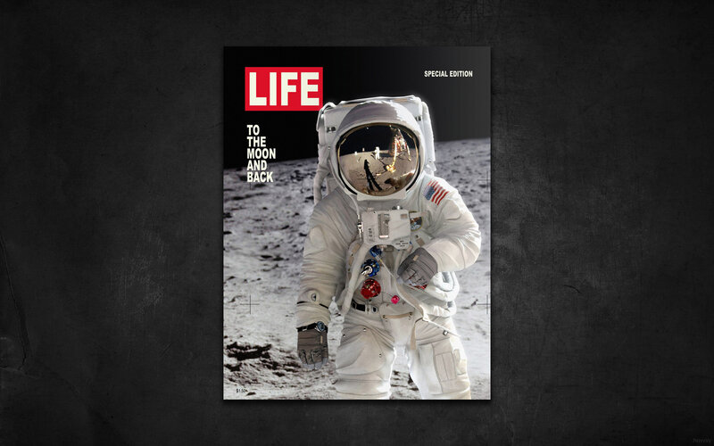 Life magazine cover to the moon
