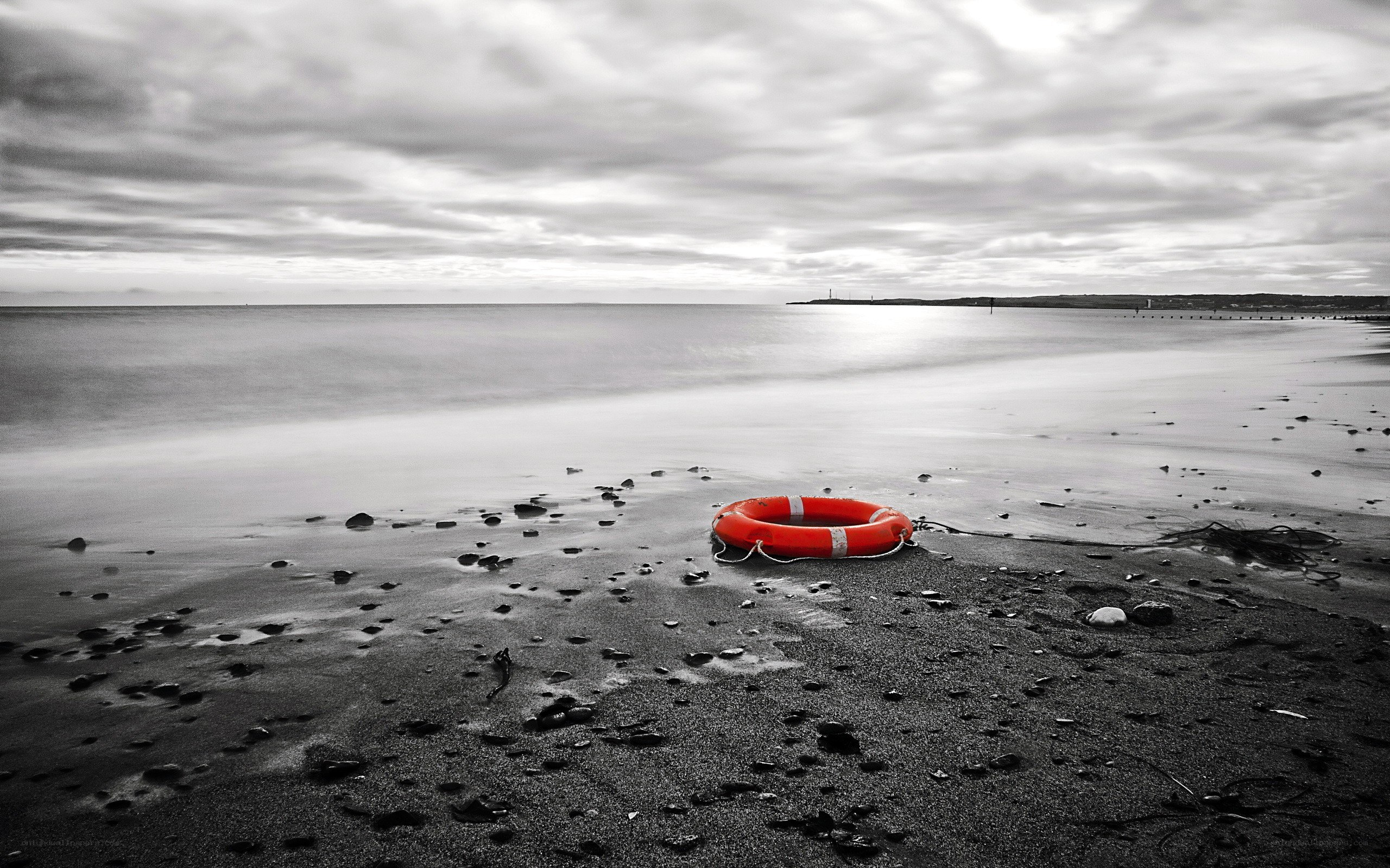 Life preserver on a beach