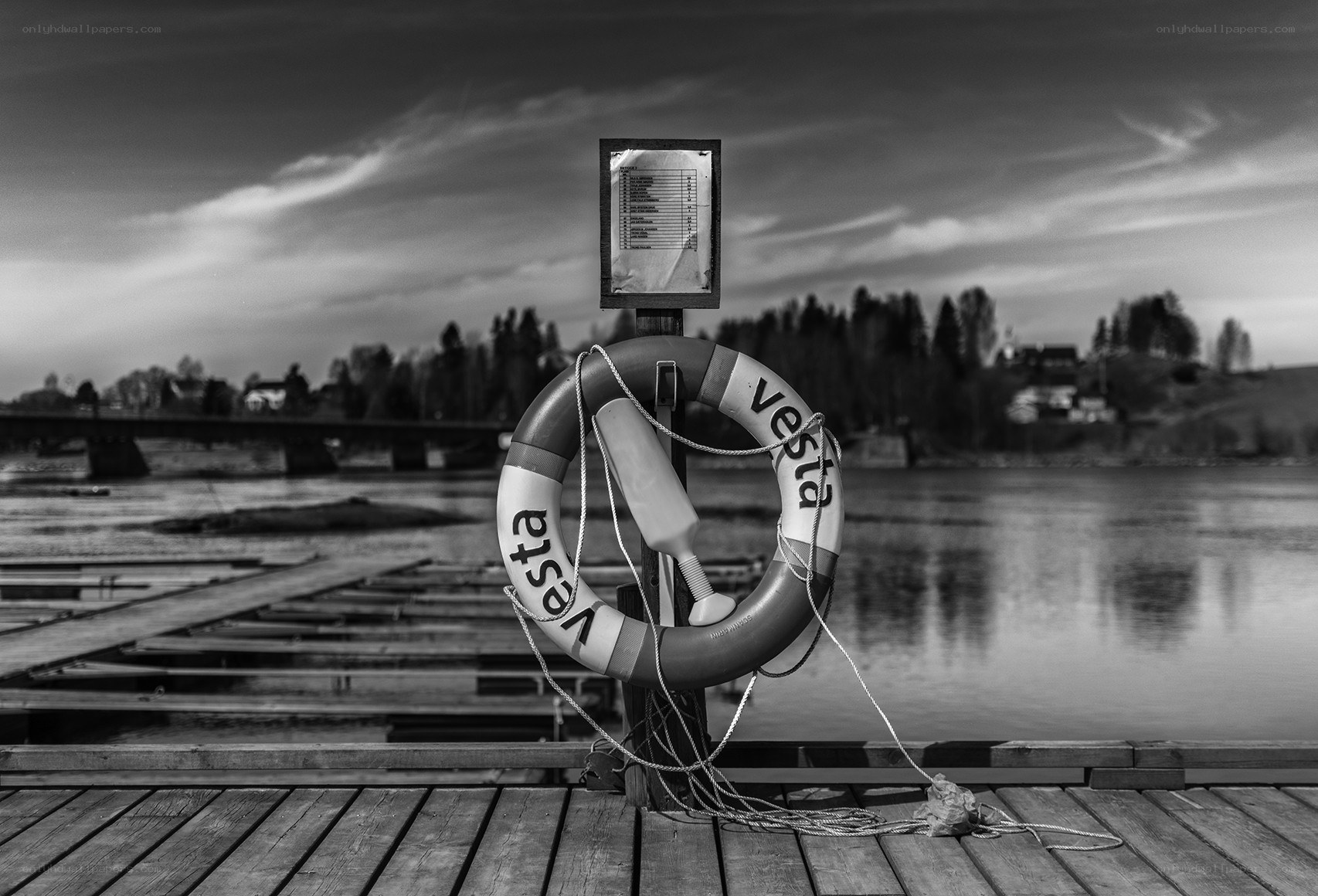 Life preserver on a dock