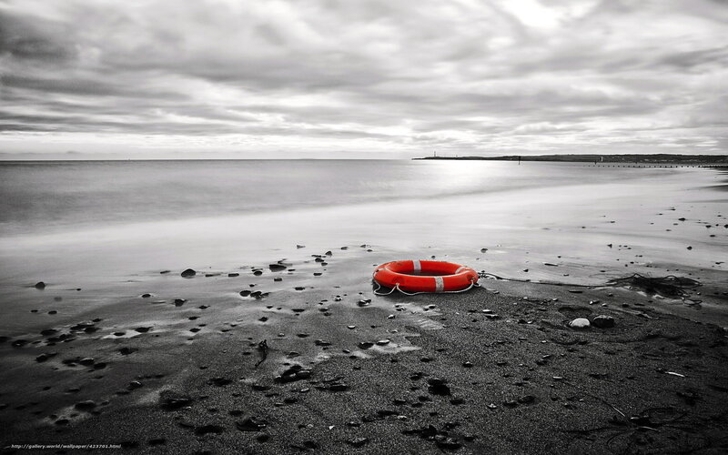 Life preserver on beach