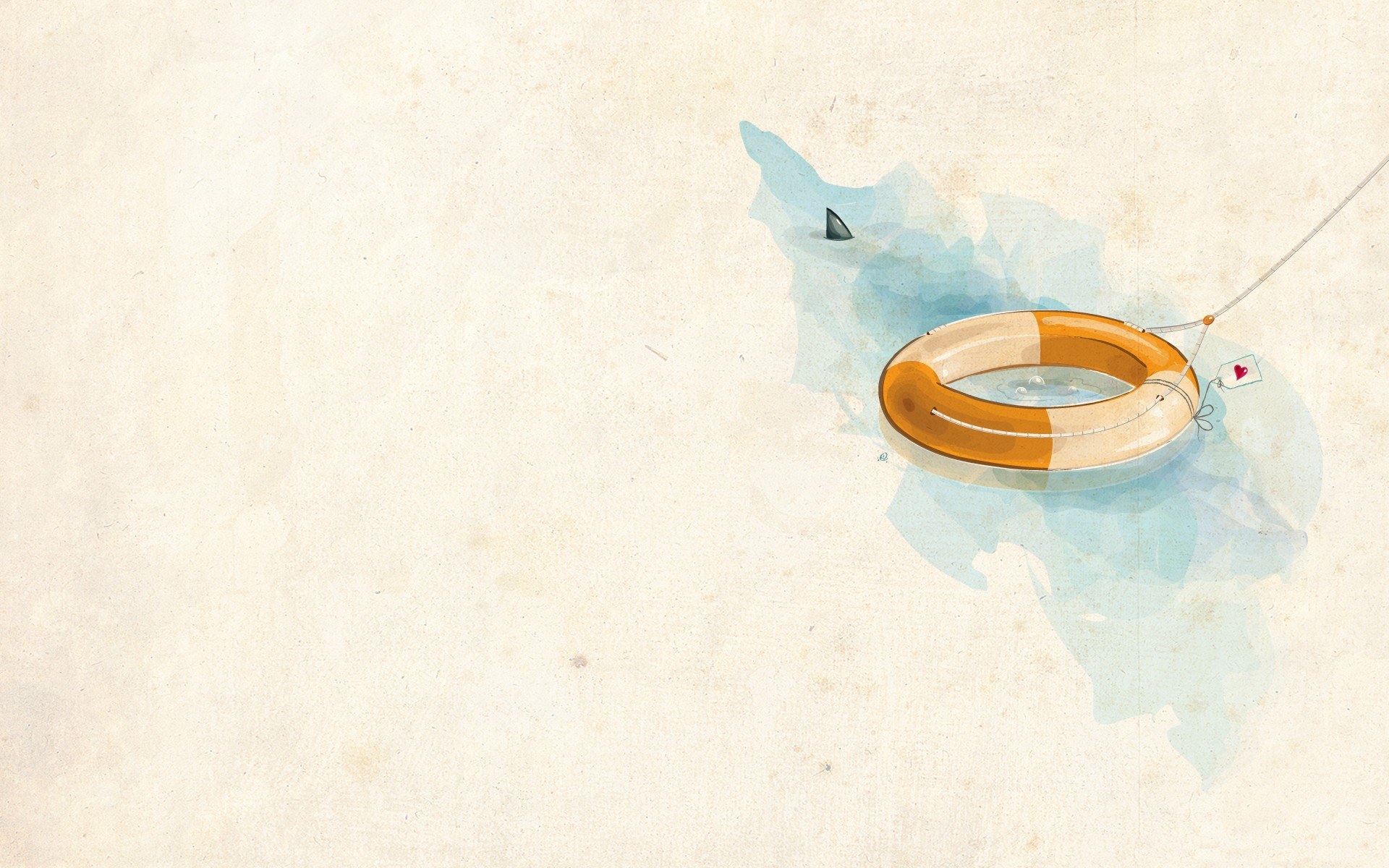 Life preserver with shark fin