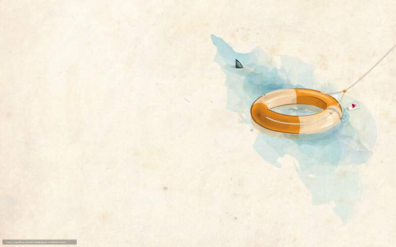 Life preserver with shark fin