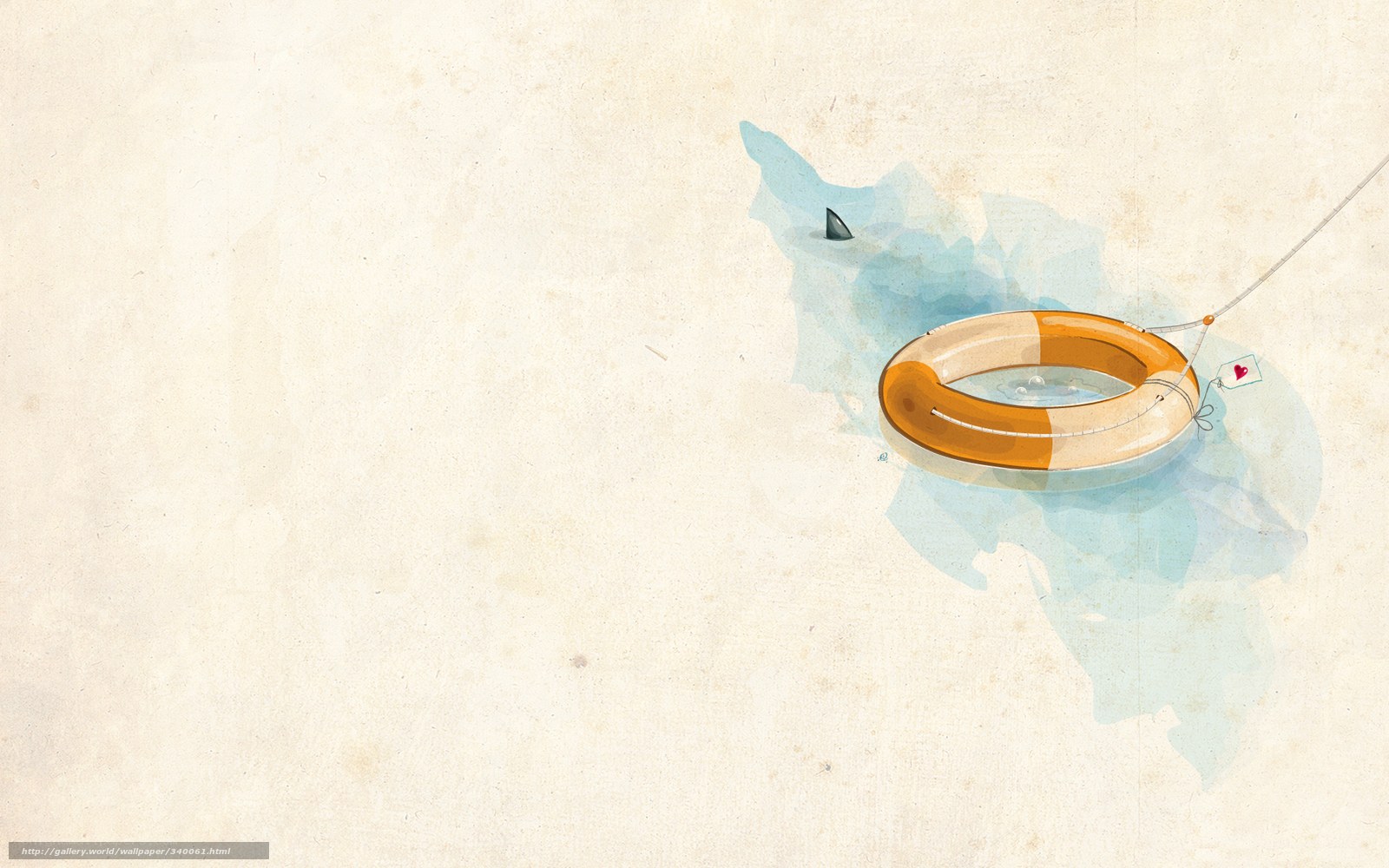 Life preserver with shark fin