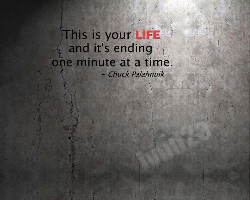 Life quote on concrete