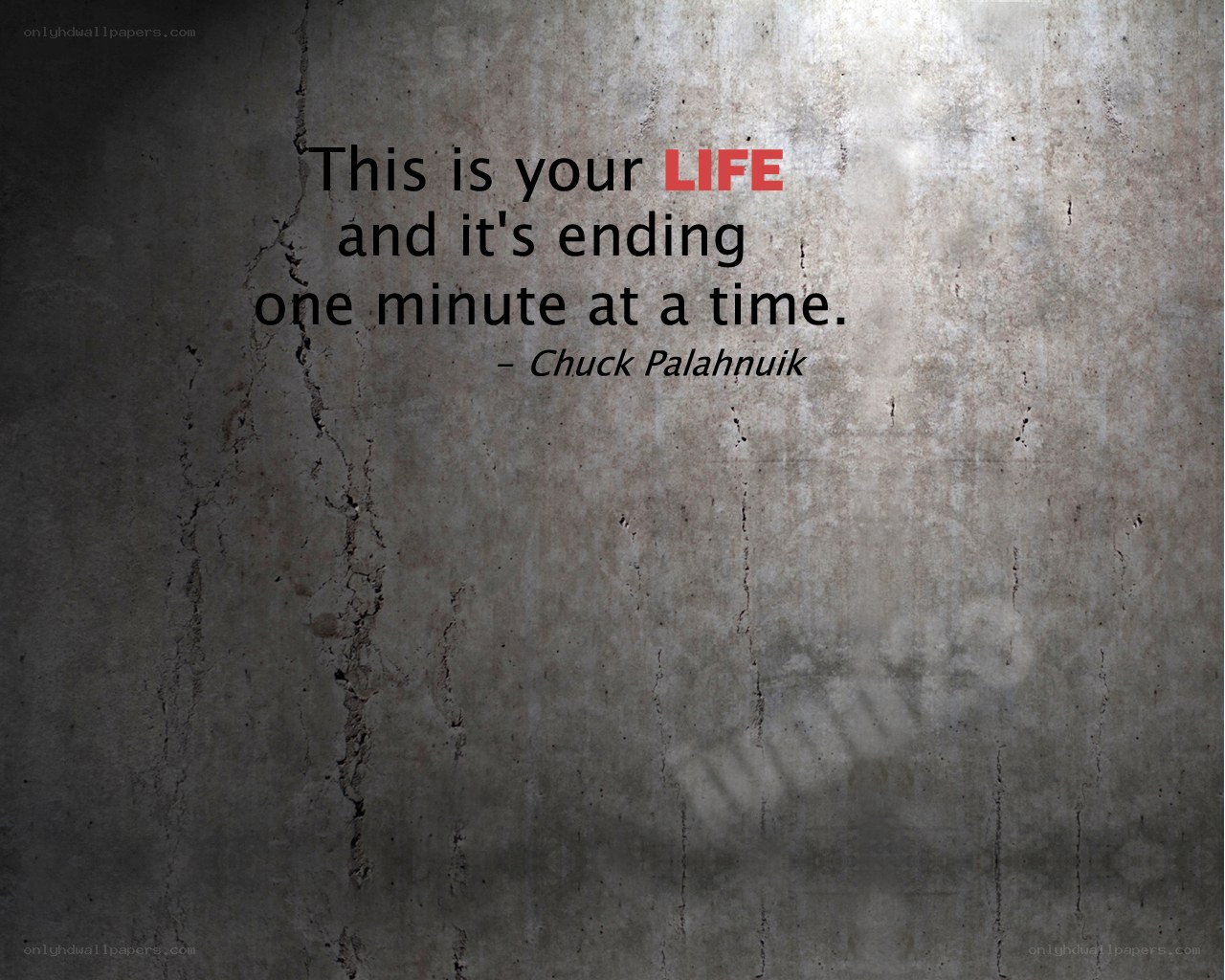 Life quote on concrete