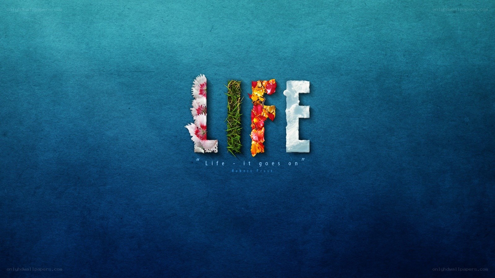 Life quote with floral letters