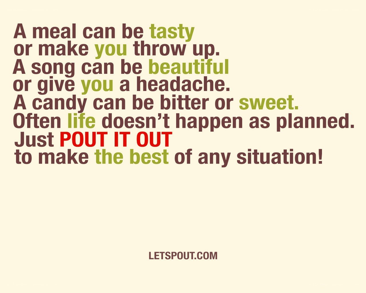 life quote with pout