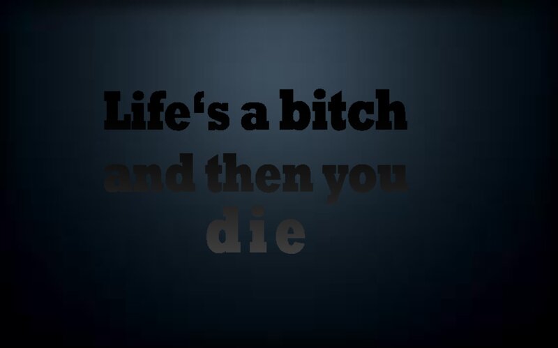 Life's a bitch and then you die
