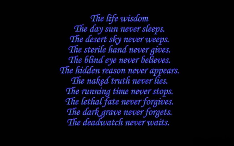 Life wisdom poem