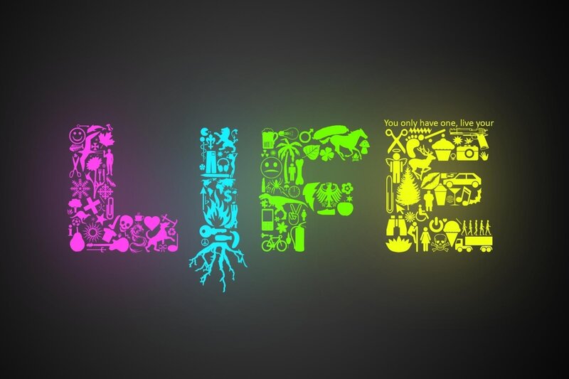 Life word art with icons