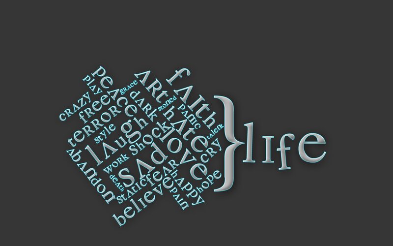 Life word cloud art