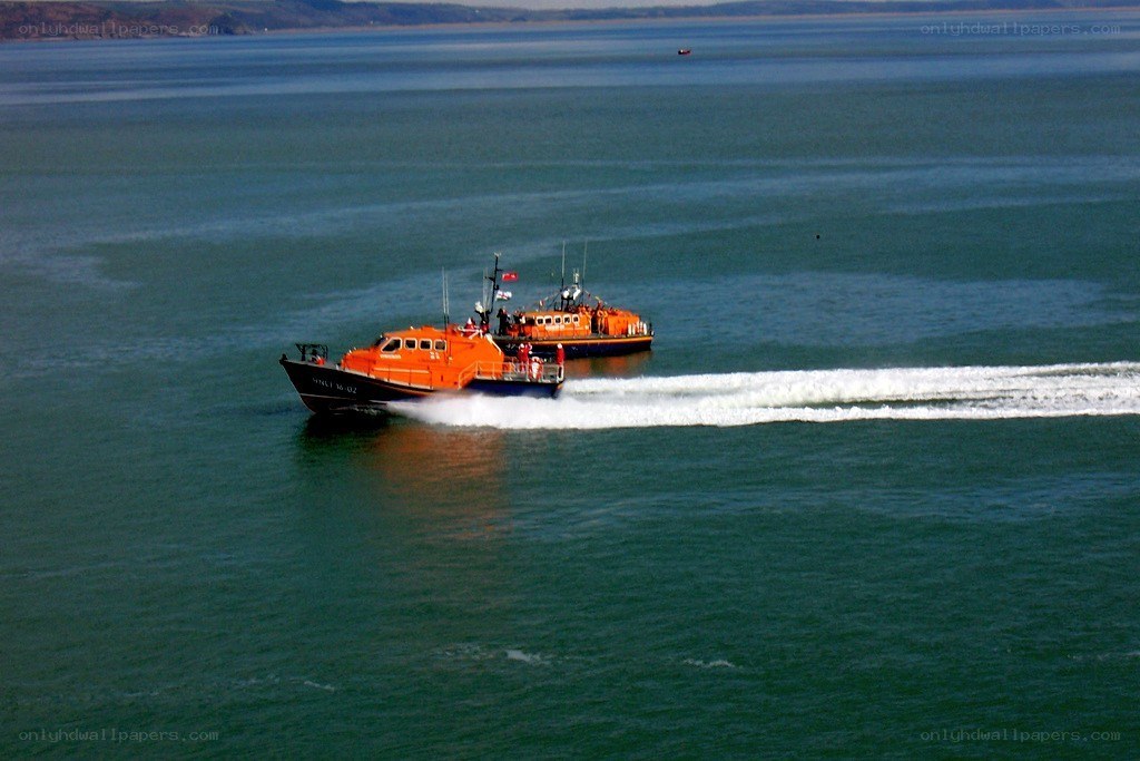 Lifeboats on the water