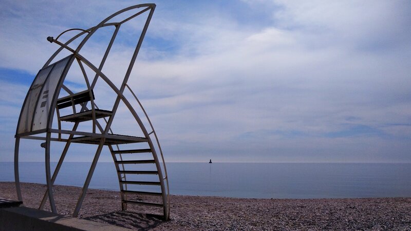 Lifeguard Chair on Beach — Blue, Serene