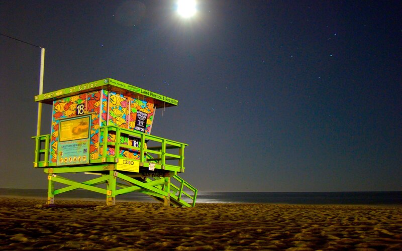 Lifeguard Tower at Night