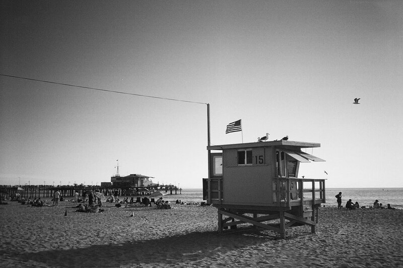 Lifeguard Tower on Beach — Black
