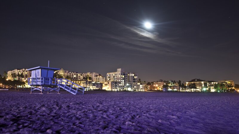 Lifeguard Tower on Beach — Purple