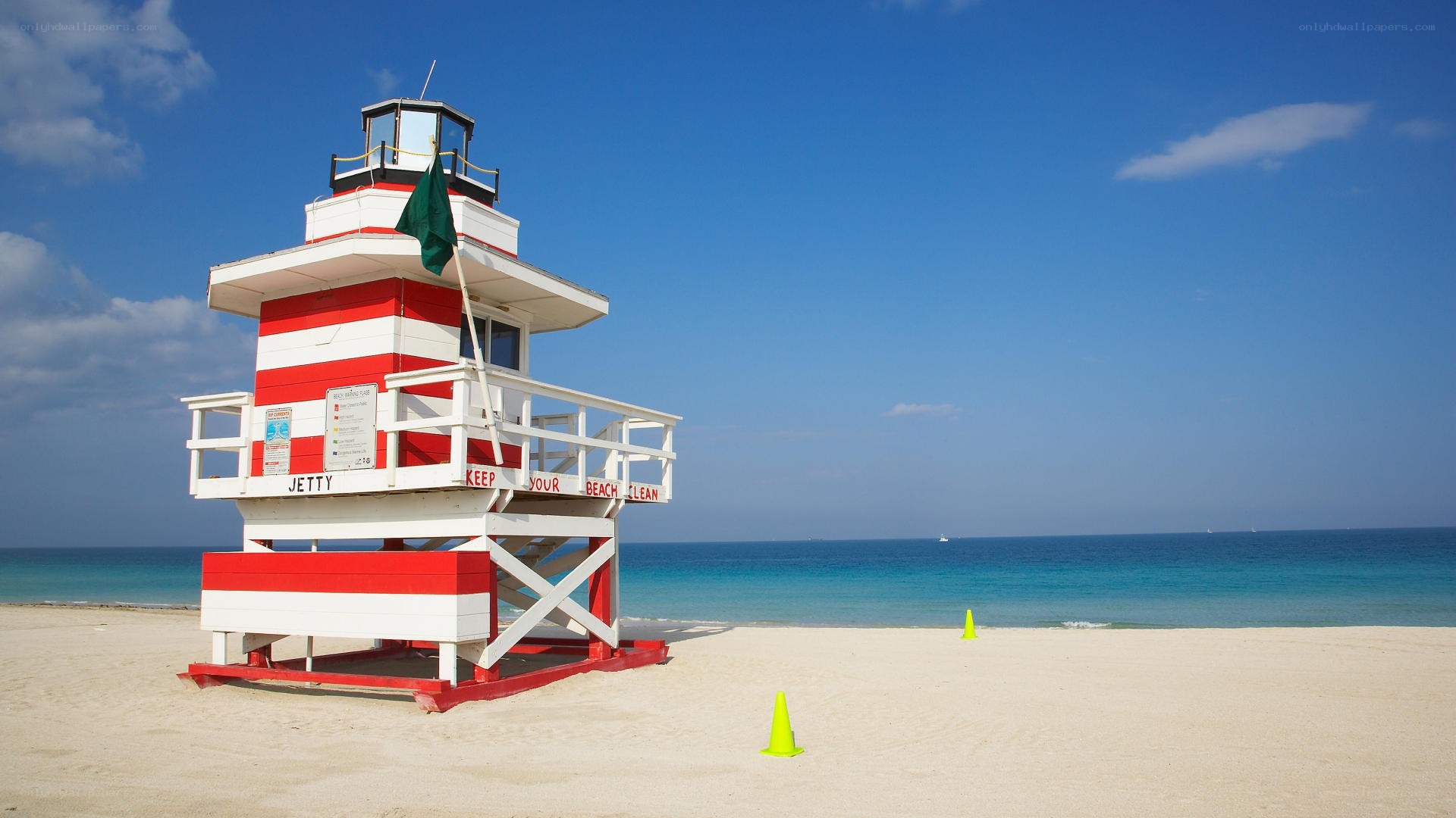 lifeguard tower on sandy beach