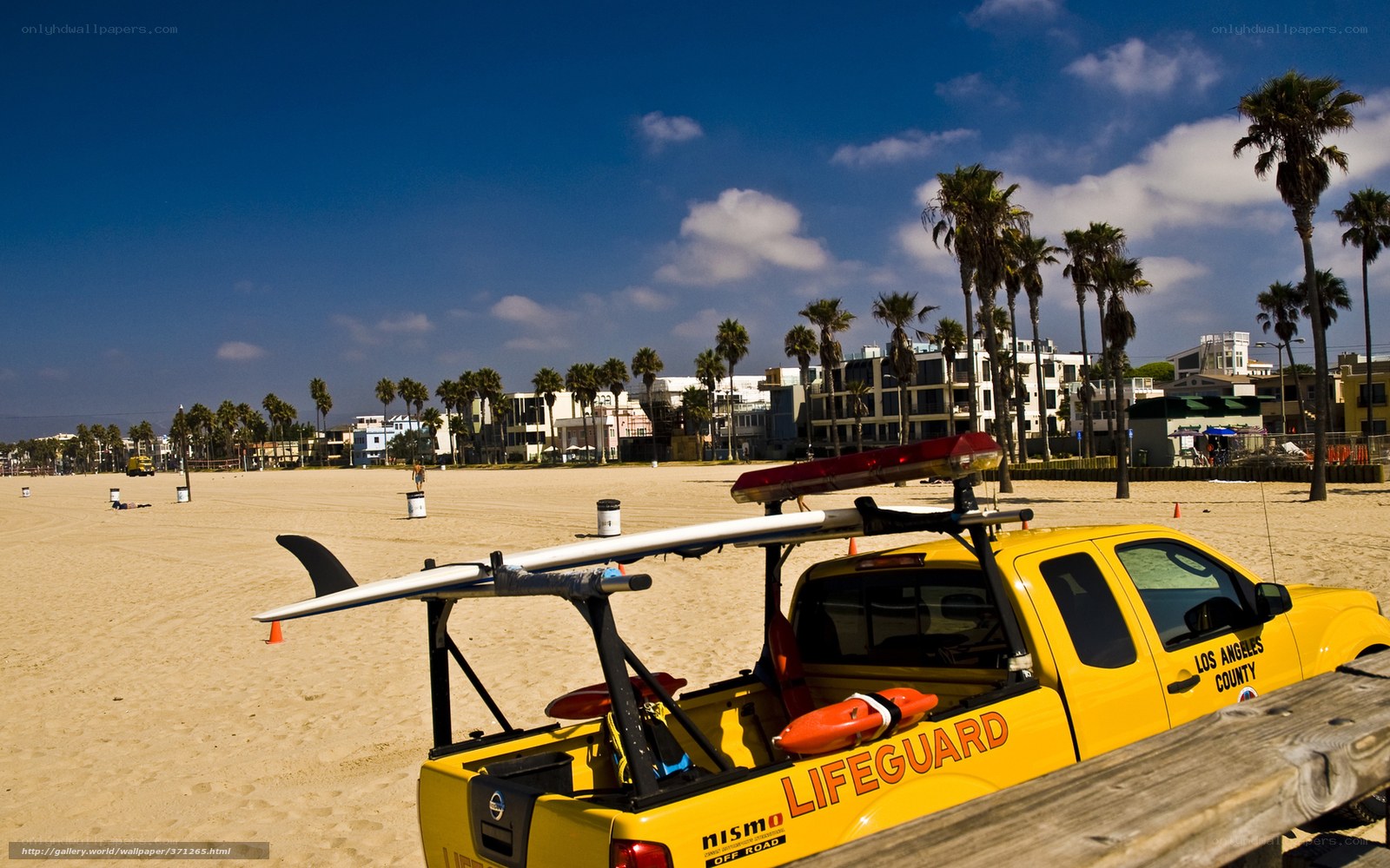 Lifeguard truck on a sunny beach