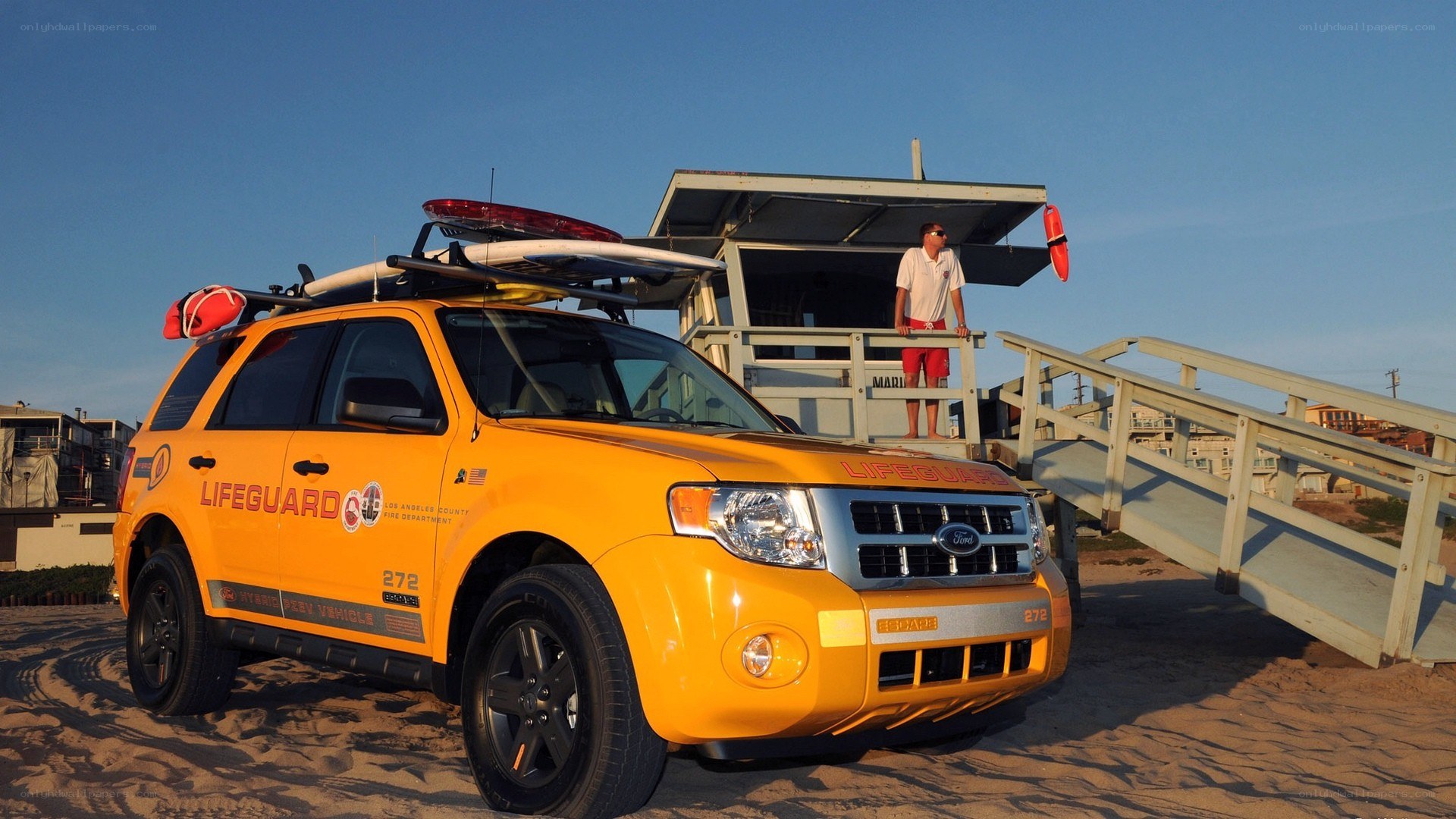 Lifeguard vehicle at beach