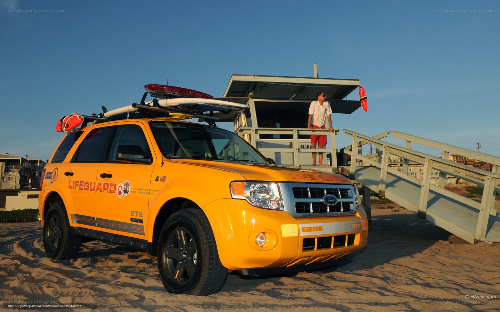Lifeguard vehicle at beach