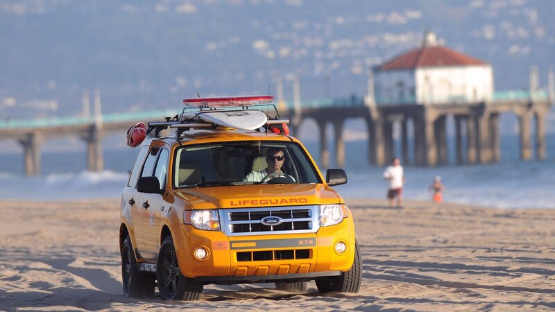 Lifeguard vehicle on beach