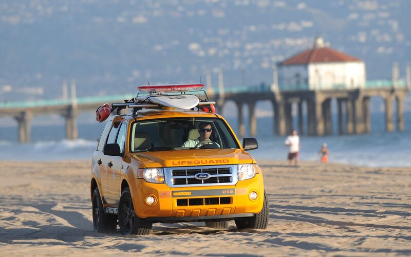 Lifeguard vehicle on beach