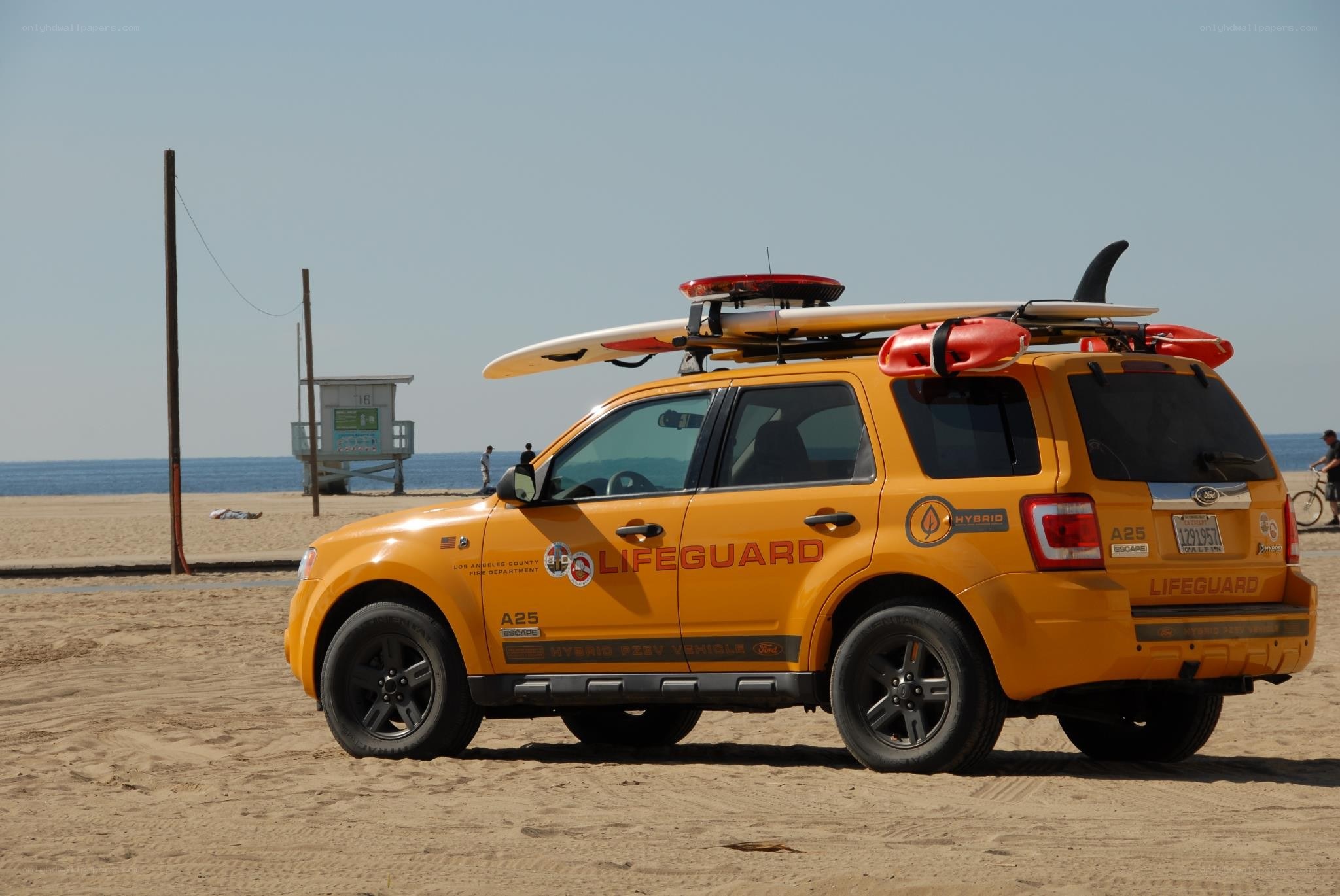 Lifeguard vehicle on beach