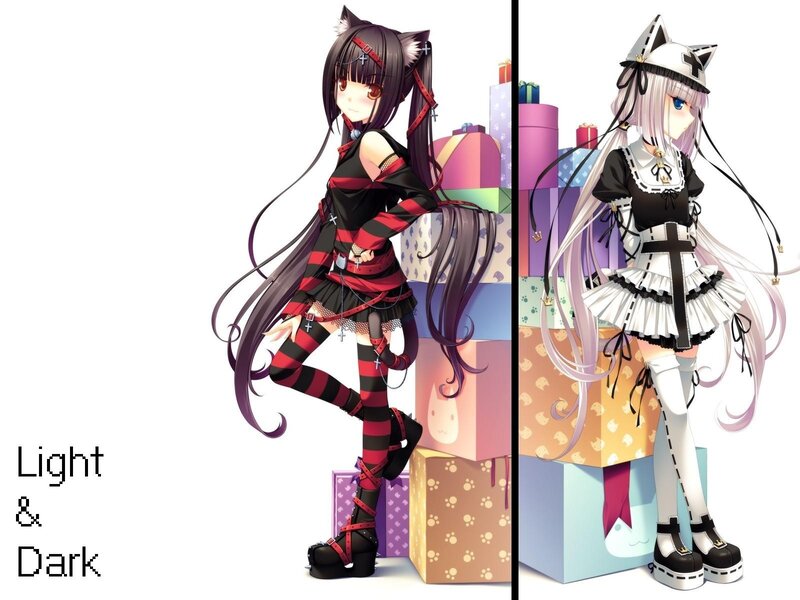 Light and Dark anime girls