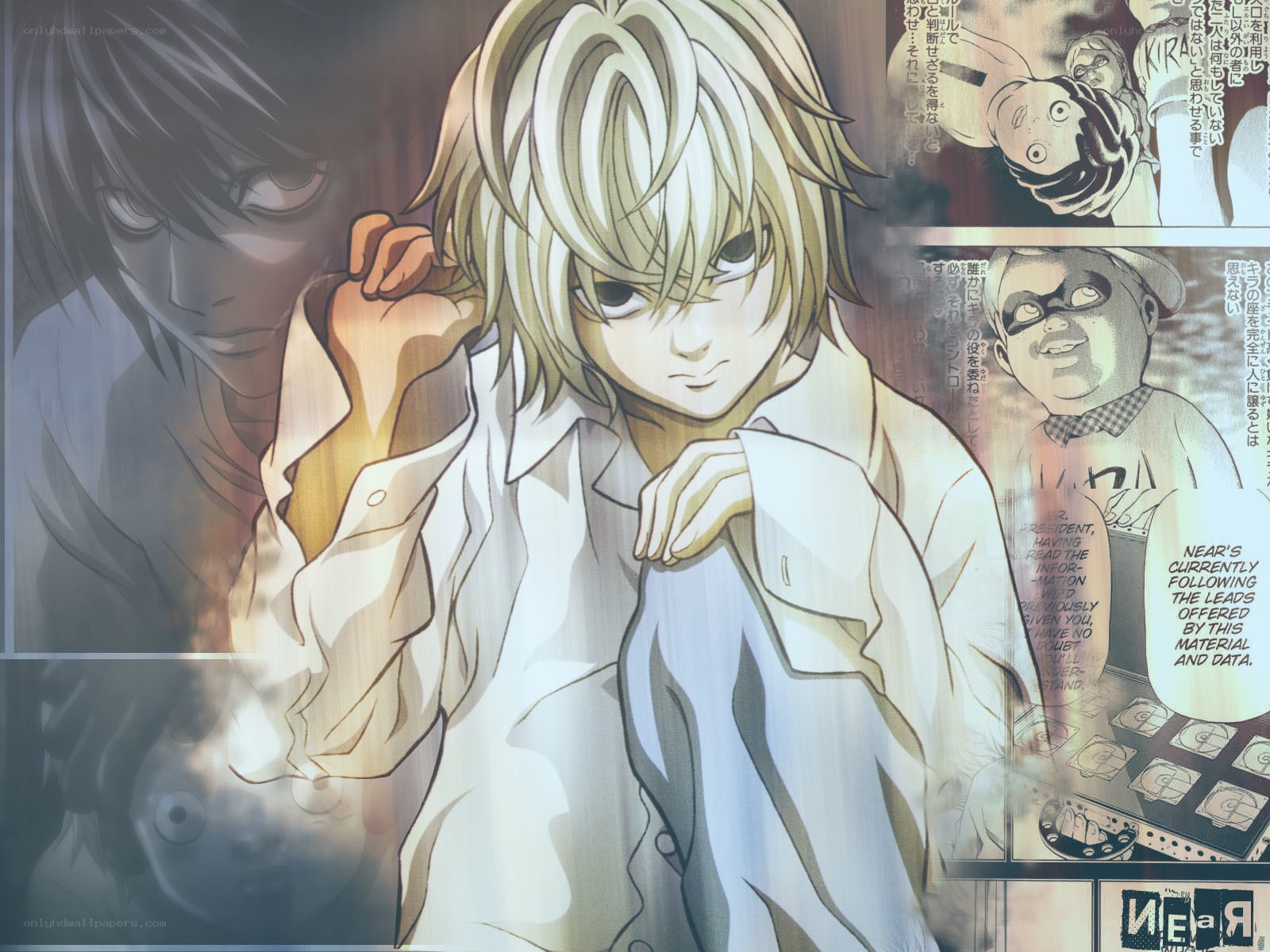 Light and L in manga panels