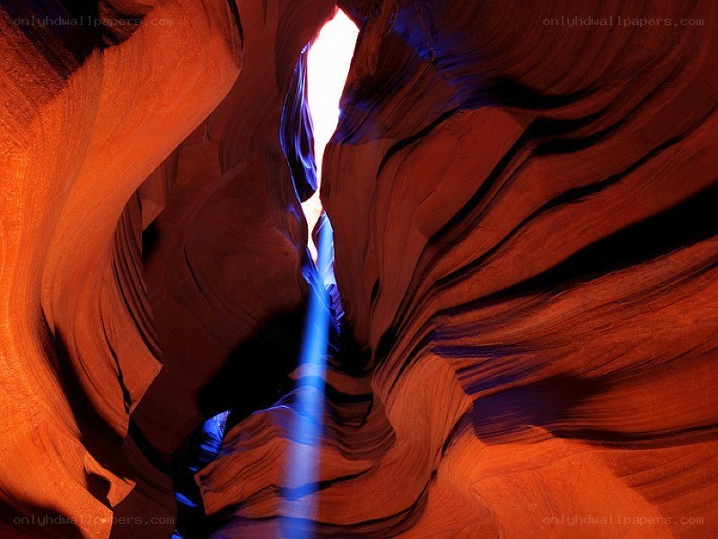 Light beam in a canyon
