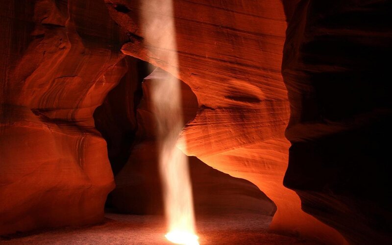Light Beam in Canyon — Red