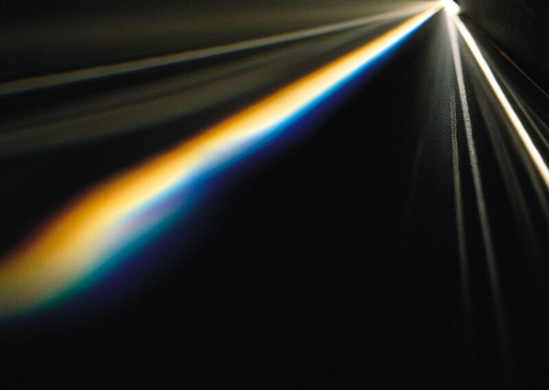 Light beam spectrum on dark surface