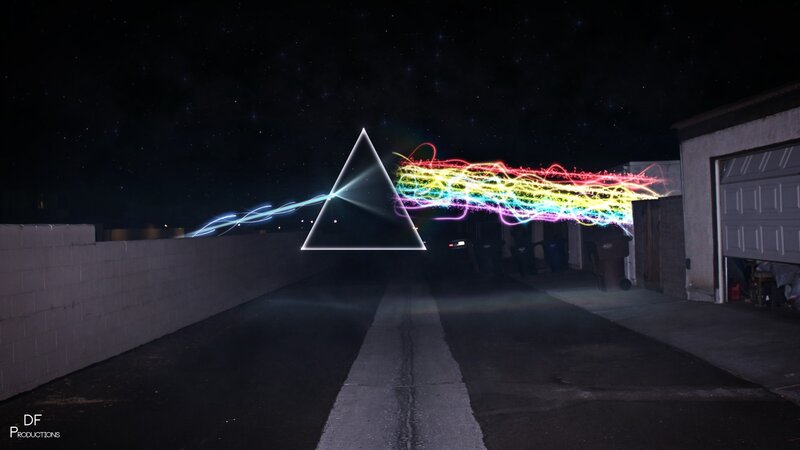 Light Beam Through Prism — Black, Dramatic