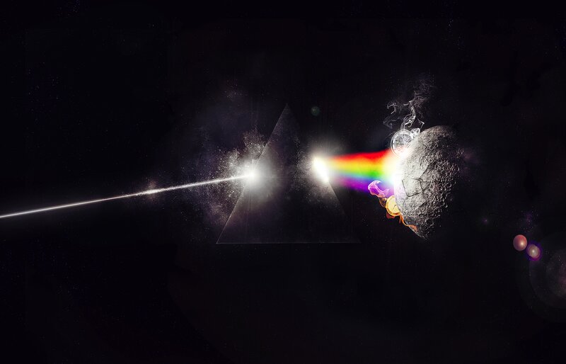 Light Beam Through Prism — Black