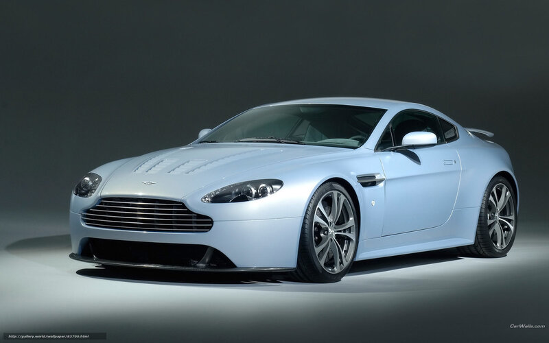 Light blue Aston Martin sports car