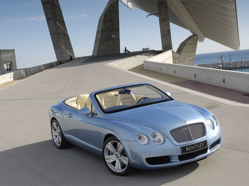 Light blue Bentley convertible