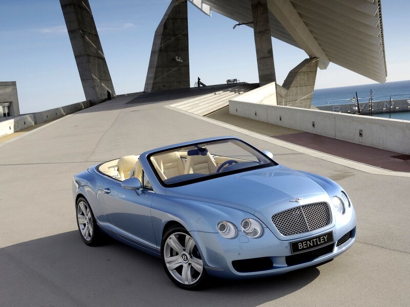 Light Blue Bentley Convertible — Serene, Afternoon, Photograph