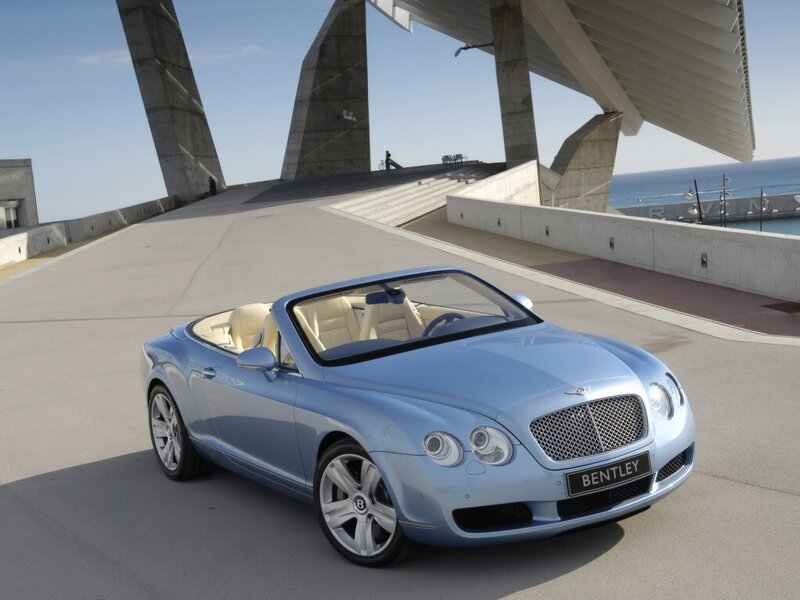 Light blue Bentley convertible