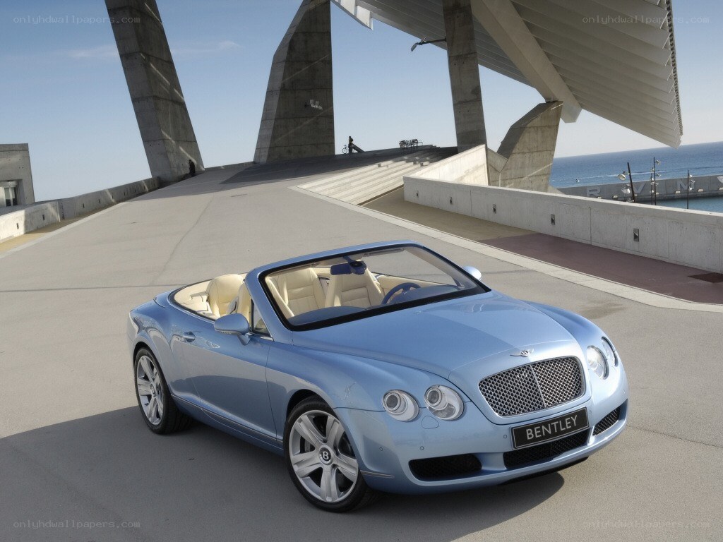 Light blue Bentley convertible