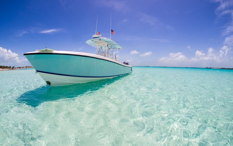 Light-blue Boat in Water