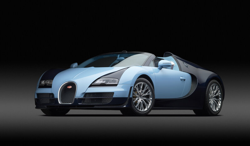 Light-blue Bugatti Car