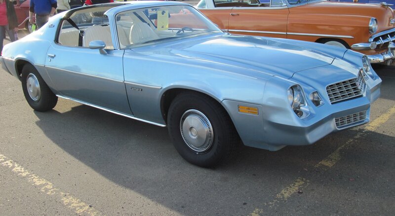 Light Blue Camaro Car