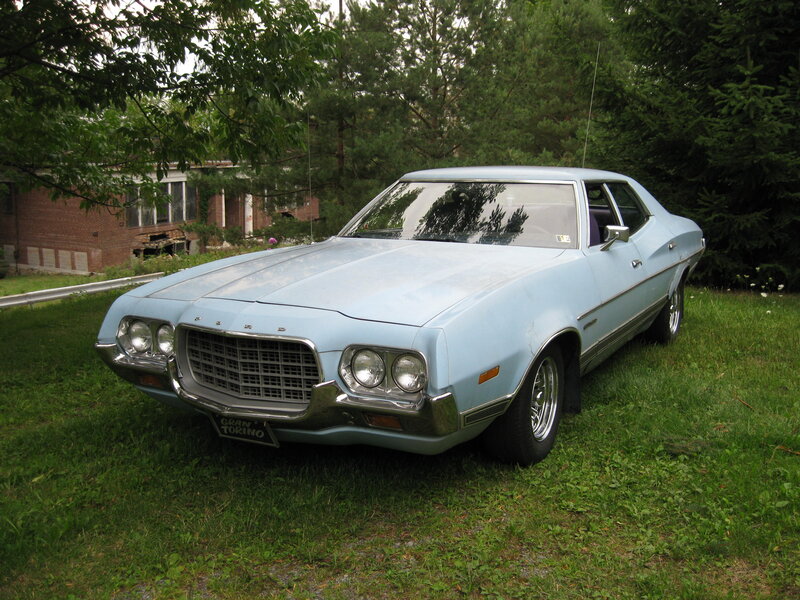 Light Blue Classic Car — Calm, Afternoon, Photograph, Grass