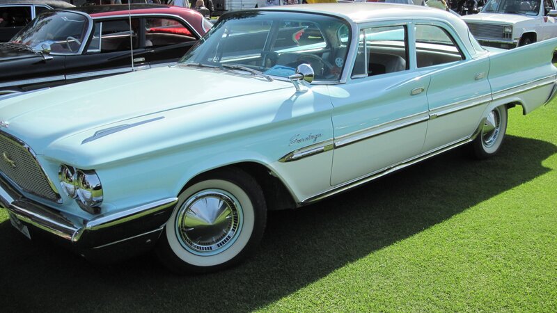 Light-blue Classic Car — Green, Calm