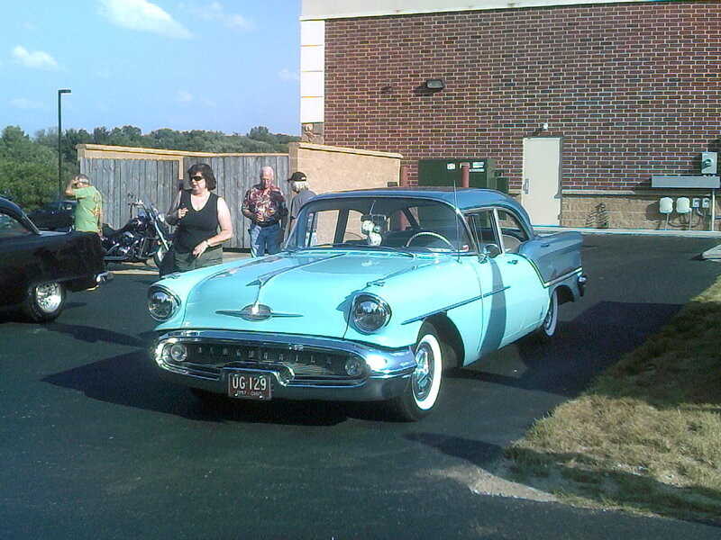 Light Blue Classic Car — Outdoor, Afternoon
