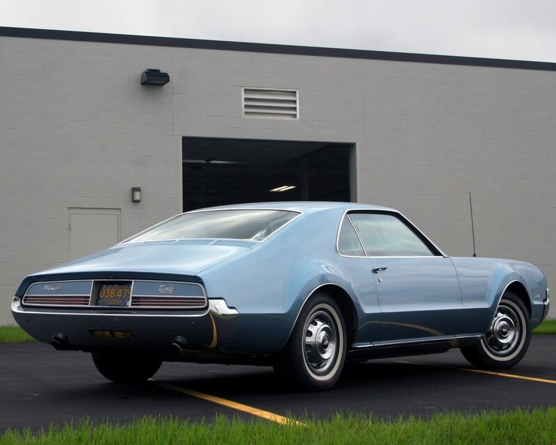Light blue classic car